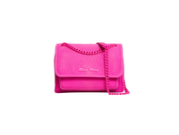 MIU MIU CANAPA CHAIN FLAP CANVAS FUXIA