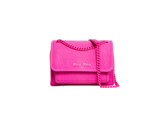 MIU MIU CANAPA CHAIN FLAP CANVAS FUXIA
