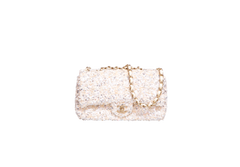 CHANEL CC FLAP SMALL SEQUINS BUTTER GOLD HDWR