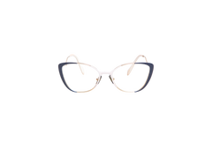 MIU MIU CAT EYE EYEGLASSES METAL GOLD/BLUE/WHITE