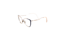 MIU MIU CAT EYE EYEGLASSES METAL GOLD/BLUE/WHITE