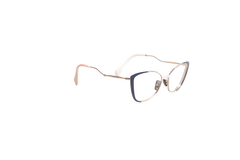 MIU MIU CAT EYE EYEGLASSES METAL GOLD/BLUE/WHITE