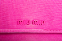 MIU MIU CANAPA CHAIN FLAP CANVAS FUXIA