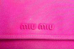 MIU MIU CANAPA CHAIN FLAP CANVAS FUXIA