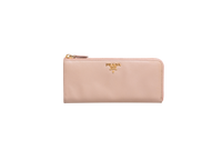 PRADA WALLET CONTINENTAL ZIP AROUND SAFFIANO ROSE POWDER