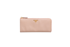 PRADA WALLET CONTINENTAL ZIP AROUND SAFFIANO ROSE POWDER
