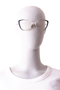 MIU MIU CAT EYE EYEGLASSES METAL GOLD/BLUE/WHITE