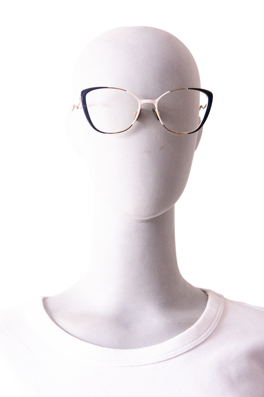 MIU MIU CAT EYE EYEGLASSES METAL GOLD/BLUE/WHITE
