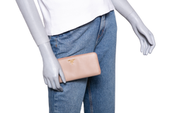 PRADA WALLET CONTINENTAL ZIP AROUND SAFFIANO ROSE POWDER
