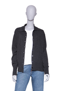 THE ROW SWEATER POLO GRAY CASHMERE