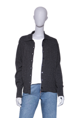THE ROW SWEATER POLO GRAY CASHMERE