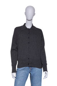 THE ROW SWEATER POLO GRAY CASHMERE