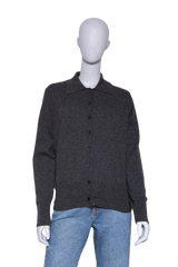 THE ROW SWEATER POLO GRAY CASHMERE