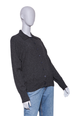 THE ROW SWEATER POLO GRAY CASHMERE