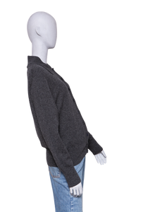 THE ROW SWEATER POLO GRAY CASHMERE