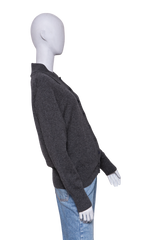 THE ROW SWEATER POLO GRAY CASHMERE
