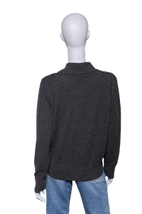 THE ROW SWEATER POLO GRAY CASHMERE