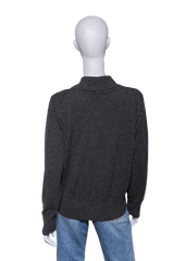 THE ROW SWEATER POLO GRAY CASHMERE