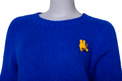 CELINE CREWNECK ROYAL BLUE PIN THIOMPHE - CASHWOOL SILK
