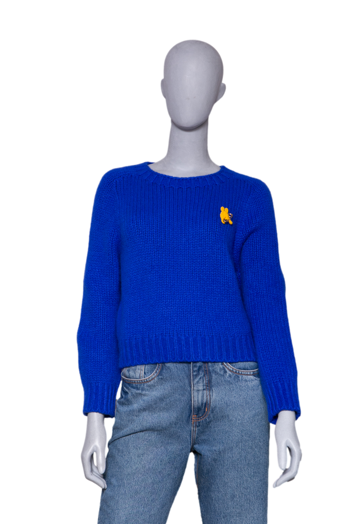 CELINE CREWNECK ROYAL BLUE PIN THIOMPHE - CASHWOOL SILK