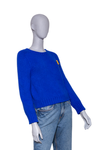 CELINE CREWNECK ROYAL BLUE PIN THIOMPHE - CASHWOOL SILK