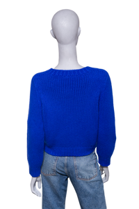 CELINE CREWNECK ROYAL BLUE PIN THIOMPHE - CASHWOOL SILK