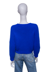 CELINE CREWNECK ROYAL BLUE PIN THIOMPHE - CASHWOOL SILK