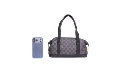 GUCCI SMALL GG CANVAS DUFFLE BAG NYLON BLACK