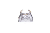 CHANEL 25 MINI METALLIC CALFSKIN & GOLD METAL SILVERY