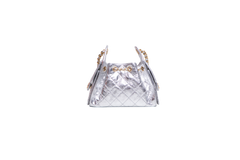 CHANEL 25 MINI METALLIC CALFSKIN & GOLD METAL SILVERY
