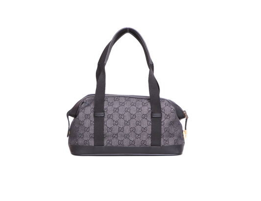 GUCCI SMALL GG CANVAS DUFFLE BAG NYLON BLACK