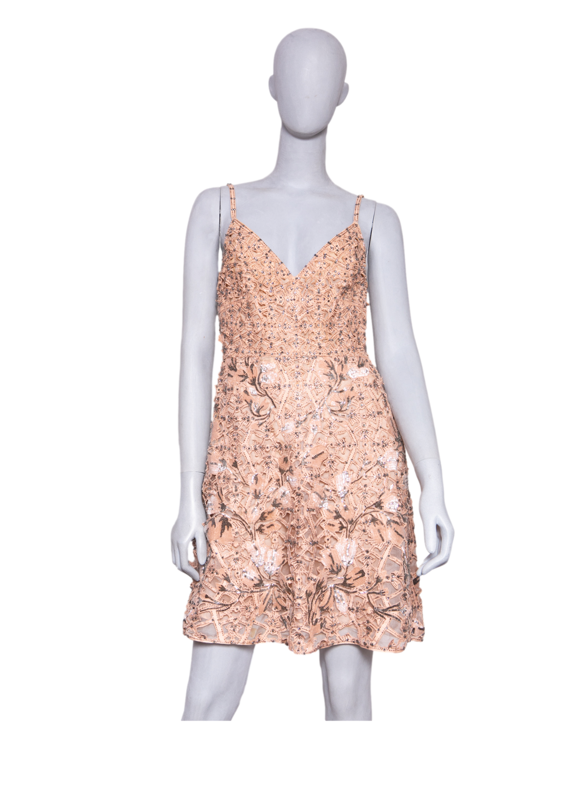 DESAPEGO FABI JUSTUS VALENTINO FLORAL LACE EMBROIDERY MIDI SLIP DRESS ROSE
