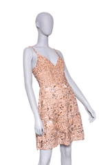 DESAPEGO FABI JUSTUS VALENTINO FLORAL LACE EMBROIDERY MIDI SLIP DRESS ROSE