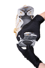 CHANEL 25 MINI METALLIC CALFSKIN & GOLD METAL SILVERY