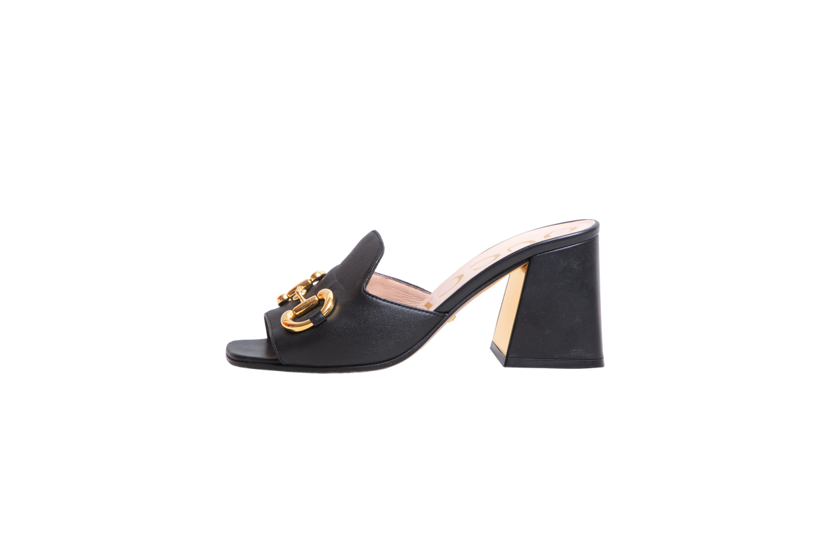 GUCCI SANDALS HORSEBIT SLIDE BLACK