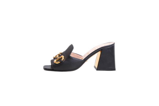GUCCI SANDALS HORSEBIT SLIDE BLACK