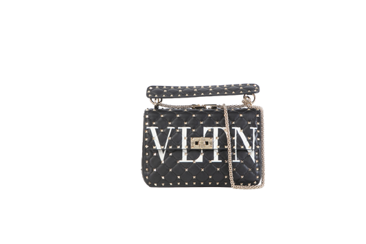 VALENTINO ROCKSTUD SPIKE VLTN BLACK PUFFER