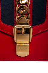 GUCCI SYLVIE SMALL WEB LEATHER RED