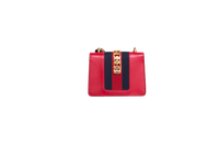 GUCCI SYLVIE SMALL WEB LEATHER RED