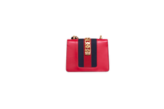 GUCCI SYLVIE SMALL WEB LEATHER RED