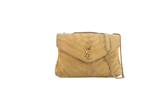 YSL SAC LOULOU MEDIUM SUEDE MUSTARD