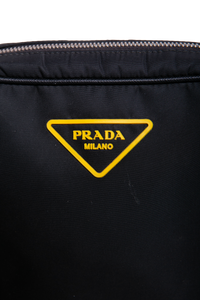 PRADA NYLON FLAT MESSENGER BAG BLACK
