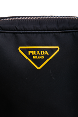 PRADA NYLON FLAT MESSENGER BAG BLACK
