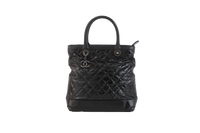 CHANEL CAMBON TOTE BAG STRIATED BLACK