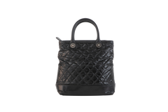 CHANEL CAMBON TOTE BAG STRIATED BLACK