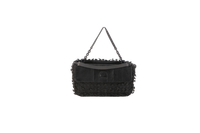 BOTTEGA HANDLE BAG PHYTON & STEEL MESH BLACK