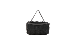 BOTTEGA HANDLE BAG PHYTON & STEEL MESH BLACK