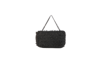 BOTTEGA HANDLE BAG PHYTON & STEEL MESH BLACK