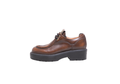 DESAPEGO ANNA FASANO MIU MIU LOAFER LACED FUMÉ LEATHER SIENNA - 35 1/2 BR