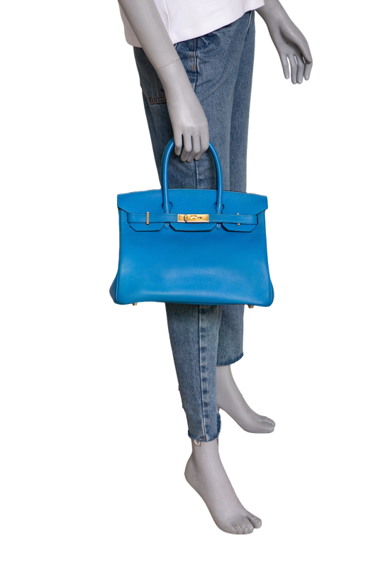 HERMÈS BIRKIN 30 BLEU ZANZIBAR-EPSOM-GOLD HDWR